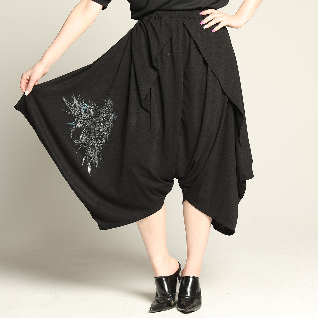 Devil Wings Drape Saruel Pants