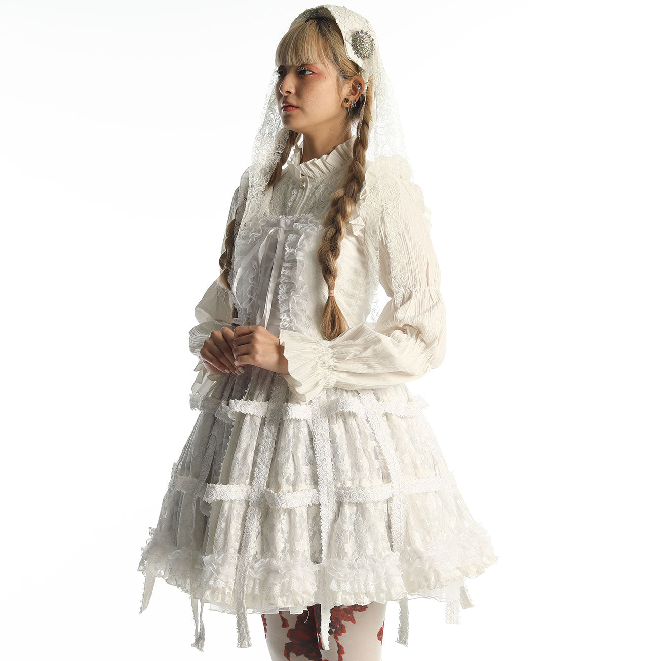 White Rose Bird Cage Dress