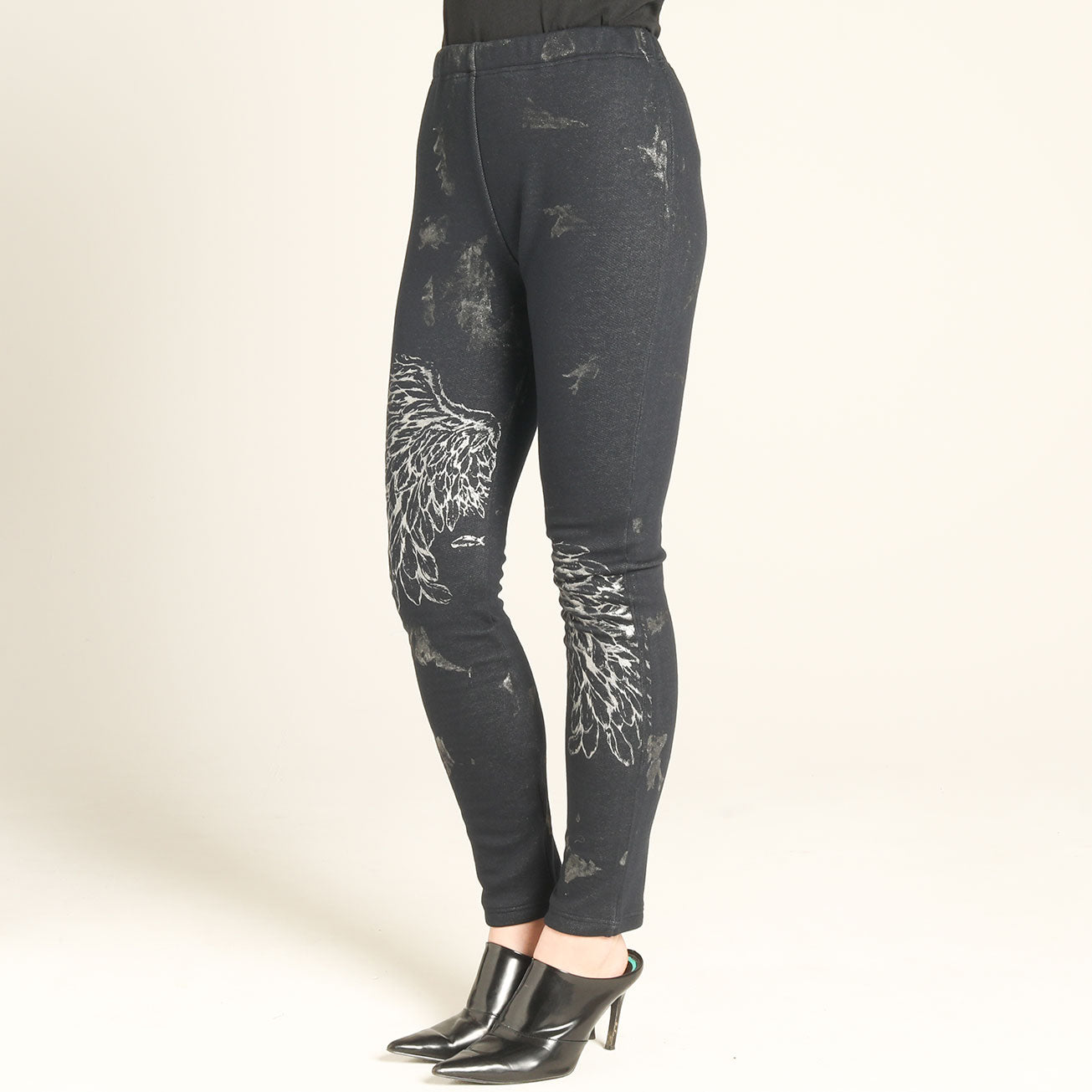 Angel Wing Warm Denim Leggings