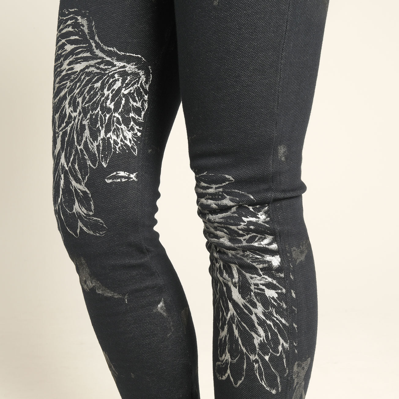 Angel Wing Warm Denim Leggings