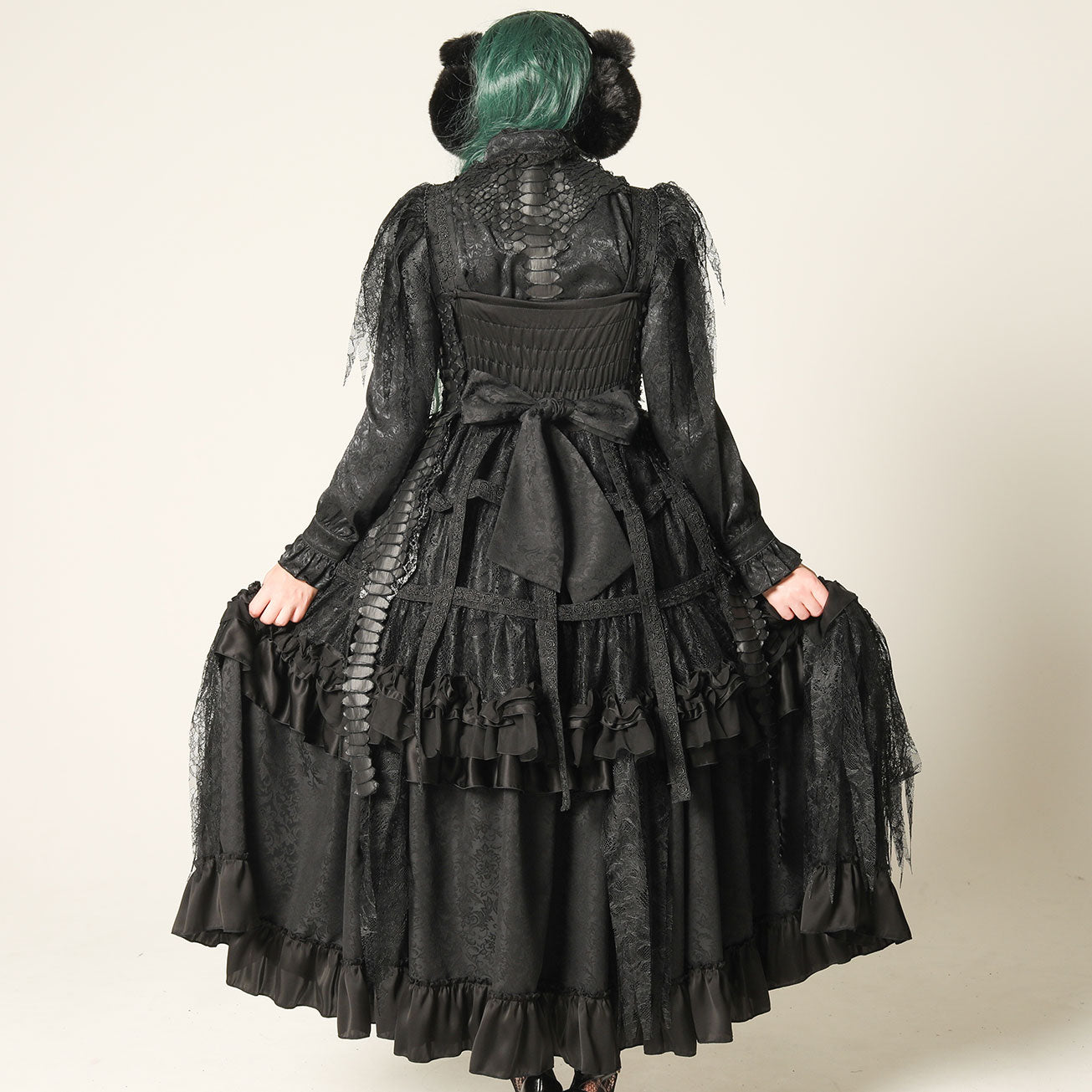 Dragon Scale Bird Cage Long Dress