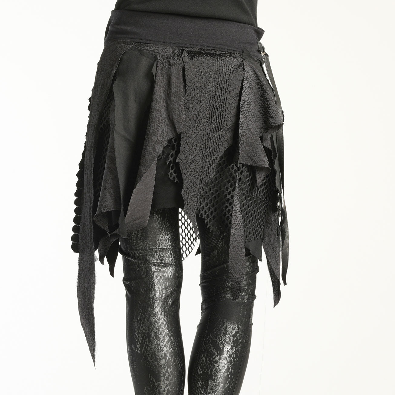 Dragon Leather Wrap Skirt
