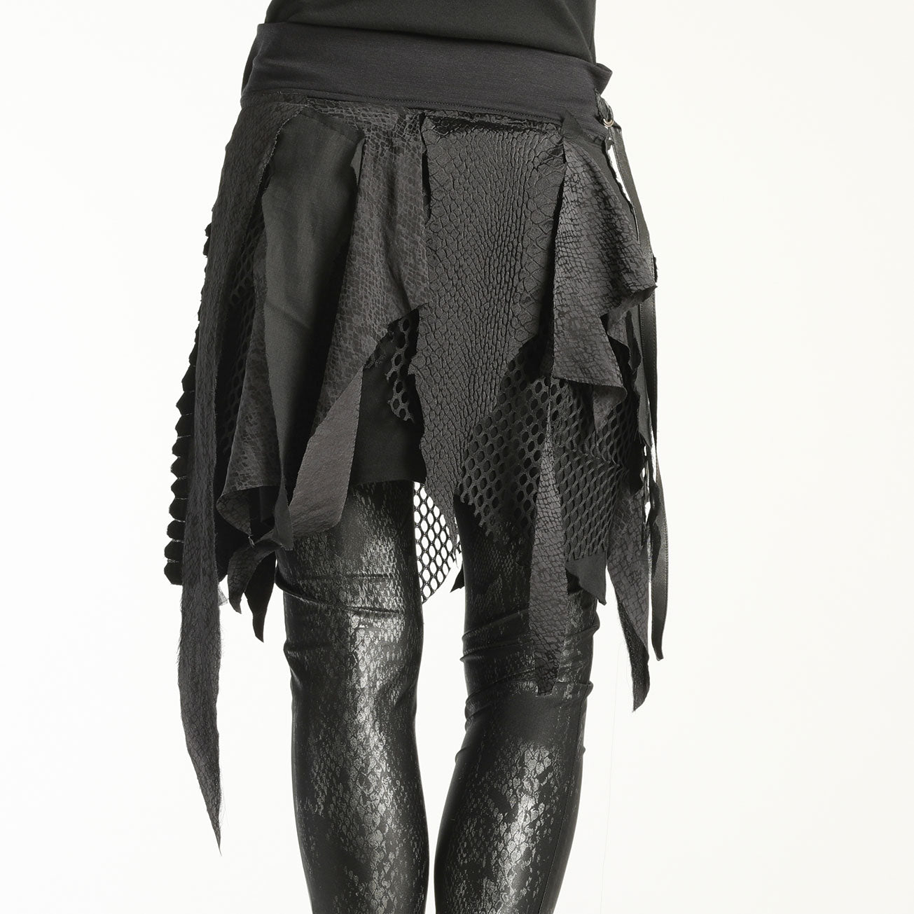 DRAGON LEATHER WRAP SKIRT