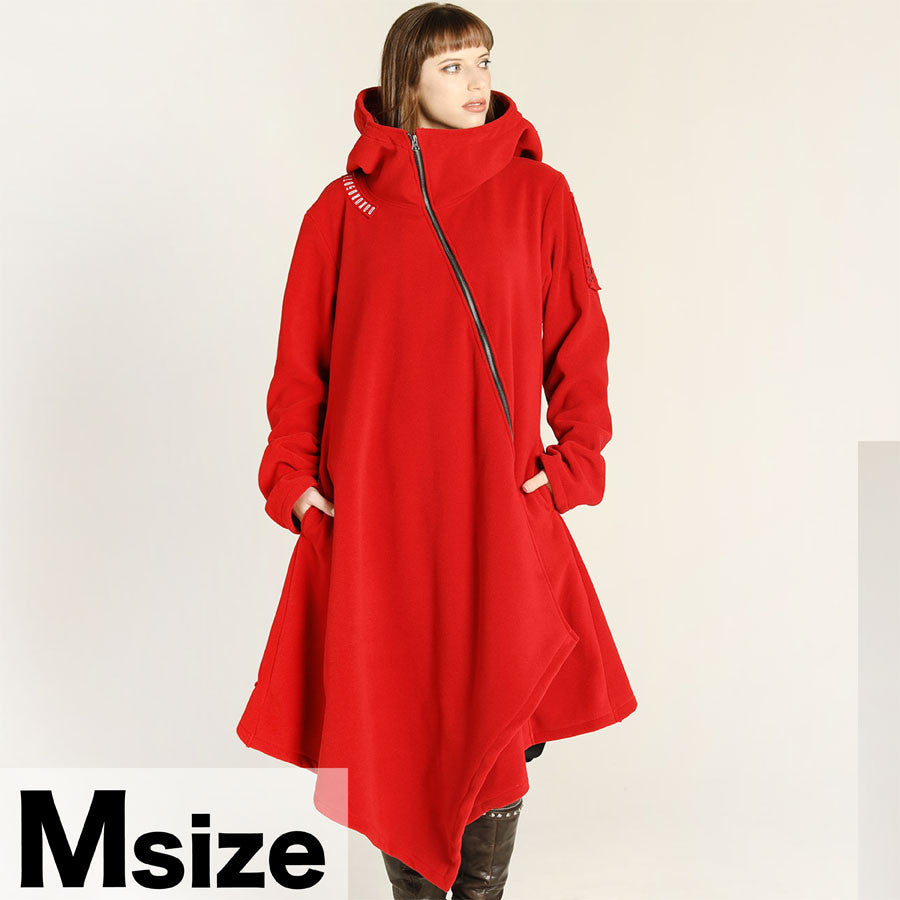 Asymmetric Red Long Hoodie (2 sizes)