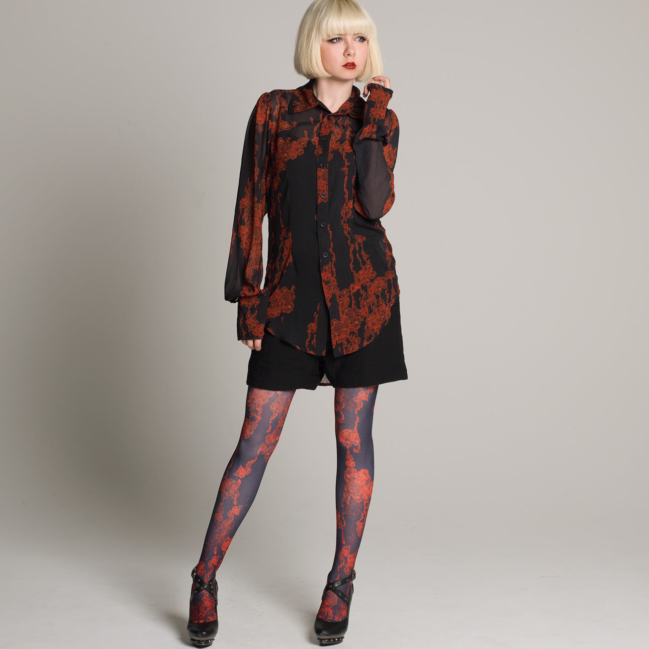 Red Bloody Rose Tights