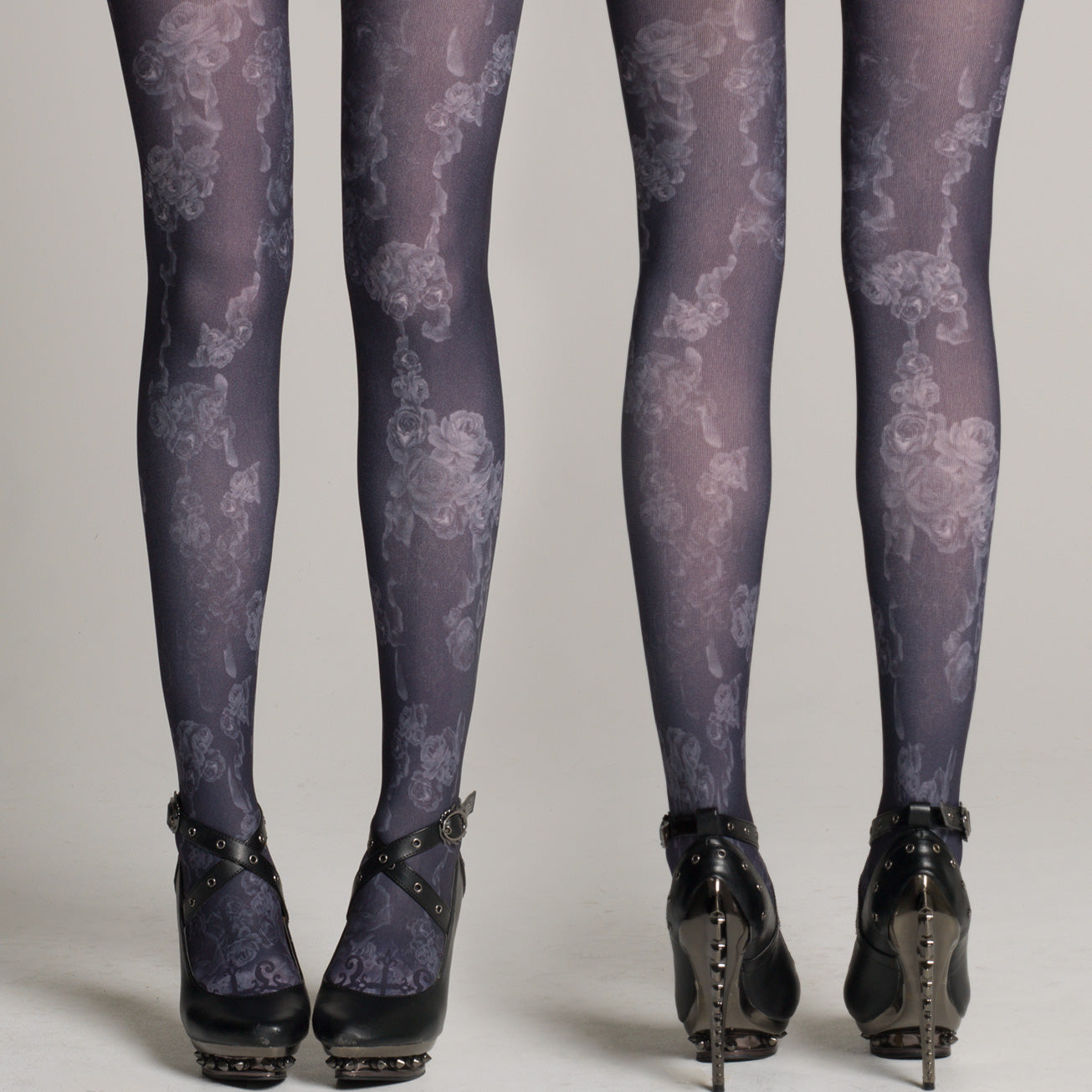 Gray Bloody Rose Tights