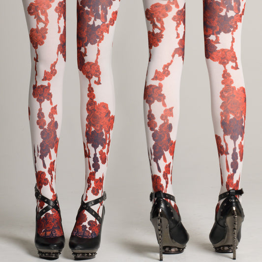 White Bloody Rose  tights